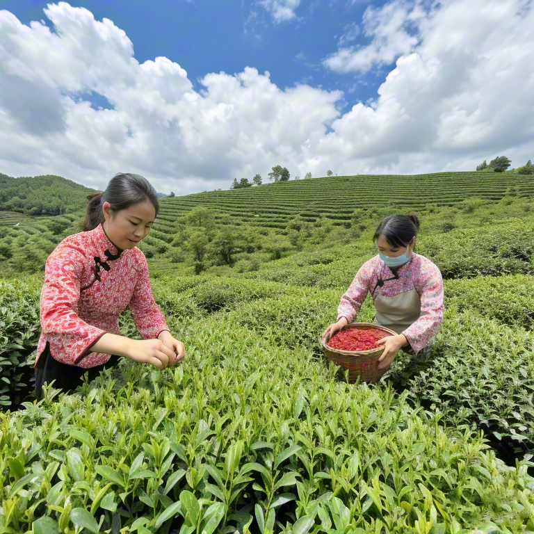 green tea picking