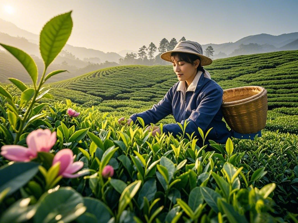 chunmee green tea picking